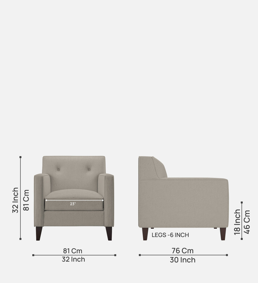 Miller Fabric 1 Seater Sofa In Ash Grey Colour - Febonic Living