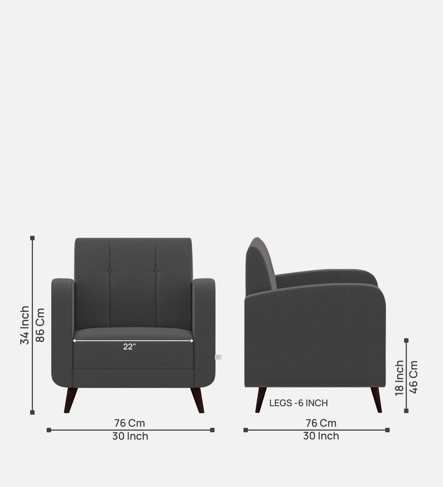 Wiki Velvet 1 Seater Sofa In Davy Grey Colour - Febonic Living
