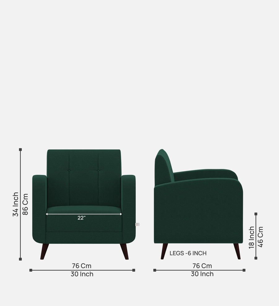 Wiki Velvet 1 Seater Sofa In Forest Green Colour - Febonic Living