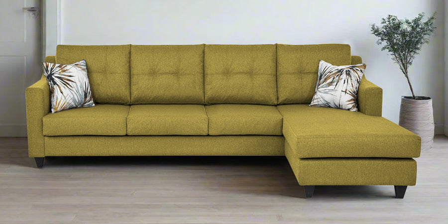 Welly Fabric Lhs Sectional Sofa 3 Lounger In Parrot Green Colour - Febonic Living