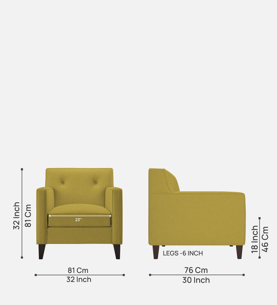 Miller Fabric 1 Seater Sofa In Parrot Green Colour - Febonic Living