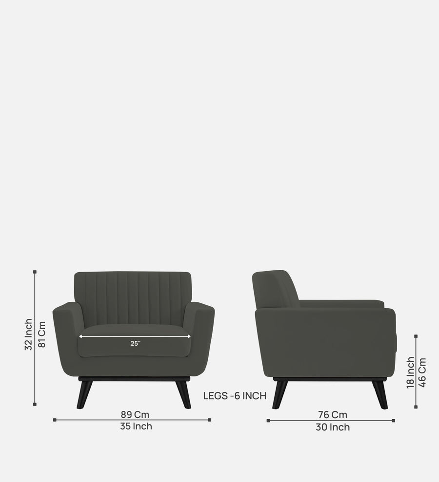 Tucker Velvet 1 Seater Sofa In Hory Grey Colour - Febonic Living