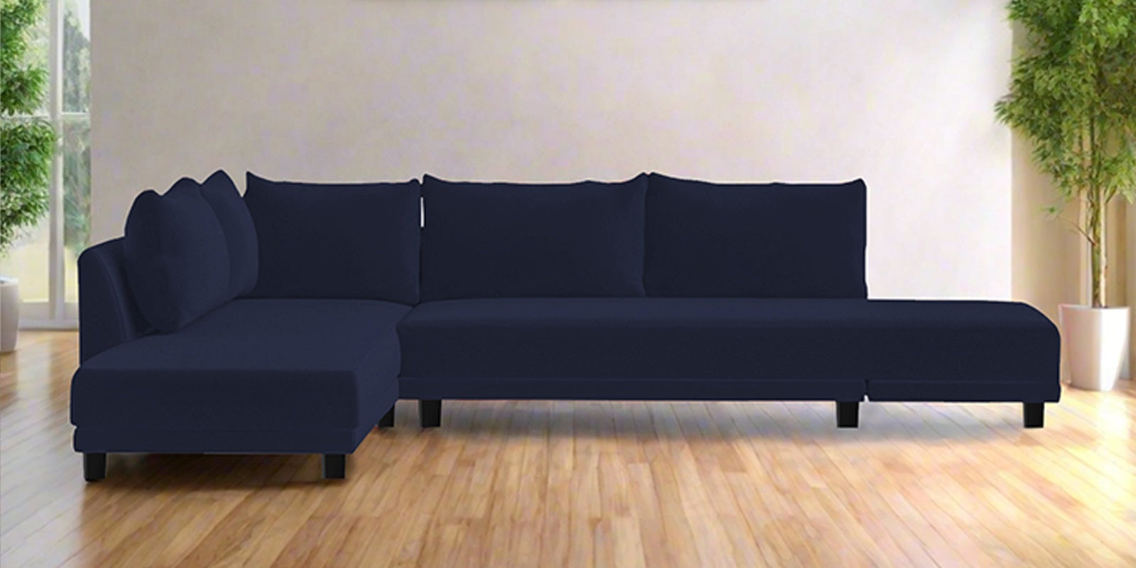 Ira Fabric RHS 6 Seater Sofa Cum Bed In Royal Blue Colour