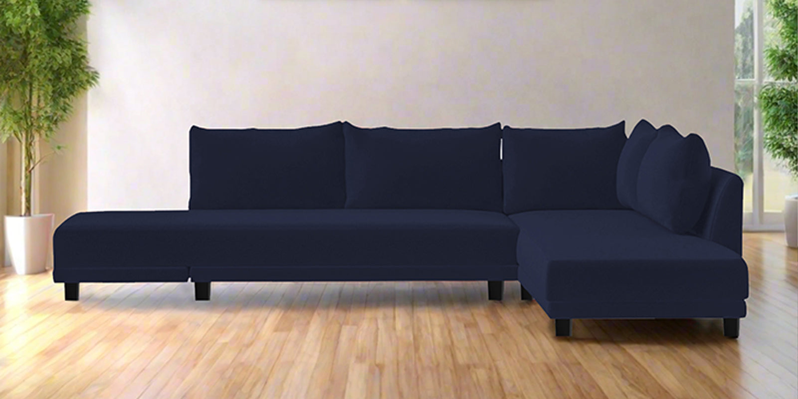 Ira Fabric LHS 6 Seater Sofa Cum Bed In Royal Blue Colour