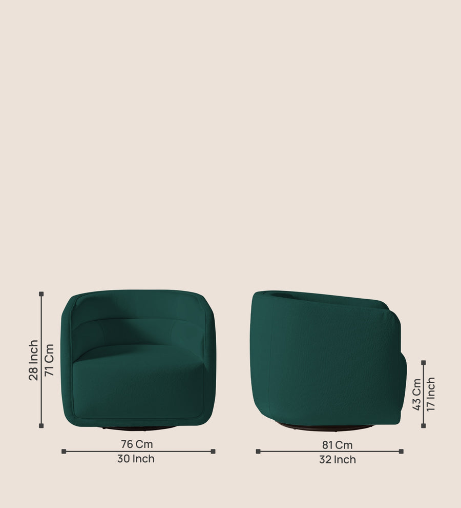 Ria Fabric Swivel Chair In Sage Green Colour - Febonic Living