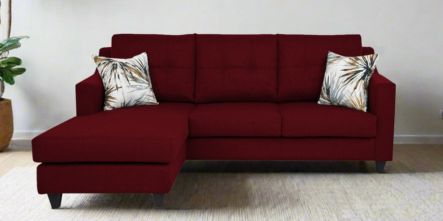 Welly Fabric Rhs Sectional Sofa 2 Lounger In Ruby Red Colour - Febonic Living