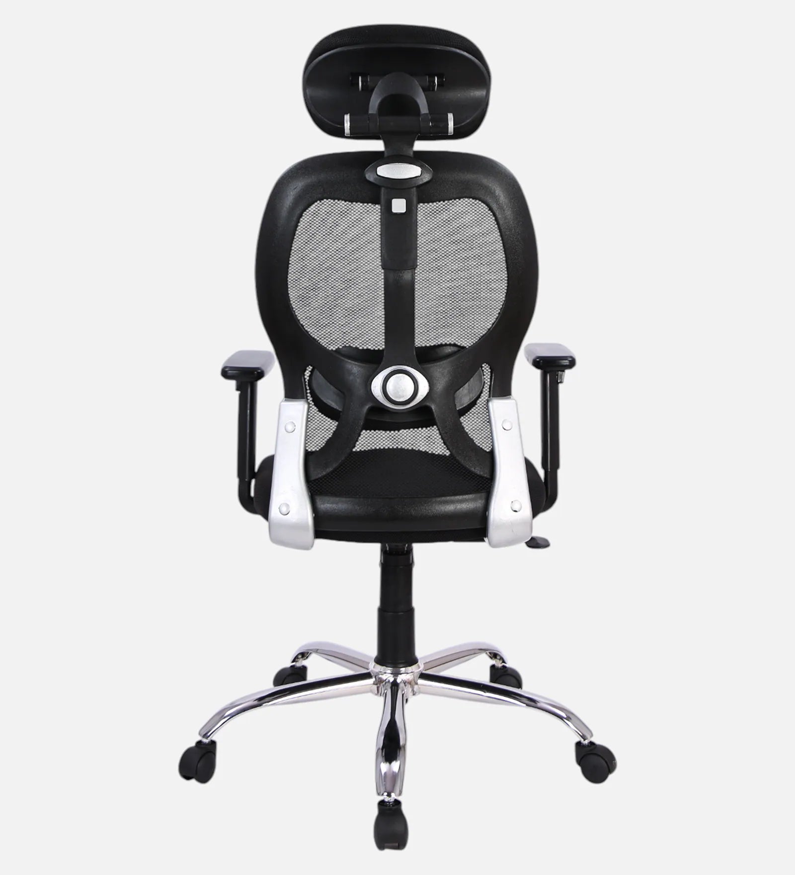 Foxy Breathable Mesh Ergonomic Chair with Adjustable Lumbar Support In Coco Black Colour - Febonic Living
