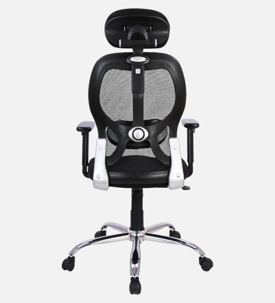 Foxy Breathable Mesh Ergonomic Chair With Adjustable Lumbar Support In Coco Black Colour - Febonic Living