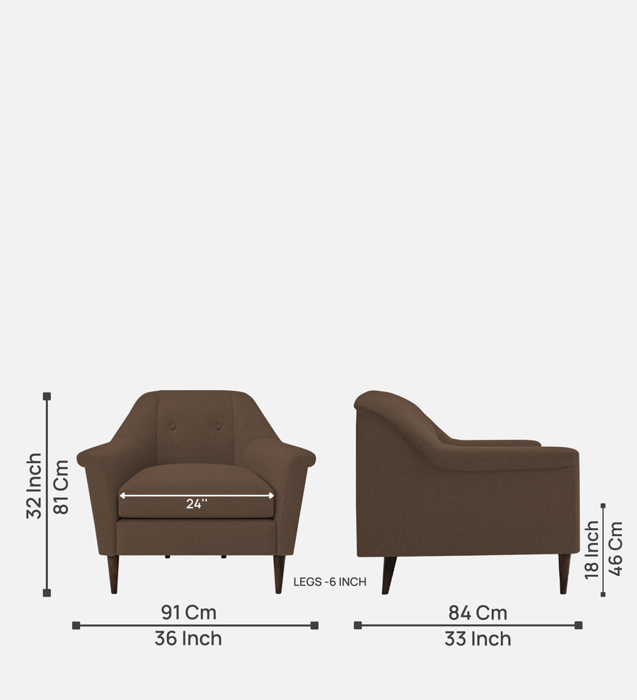 Homer Fabric 1 Seater Sofa In Rosy Brown Colour - Febonic Living