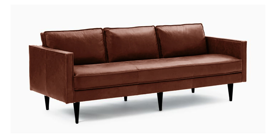 Cameroom Leatherette 3 Seater Sofa In Clay Brown Colour - Febonic Living