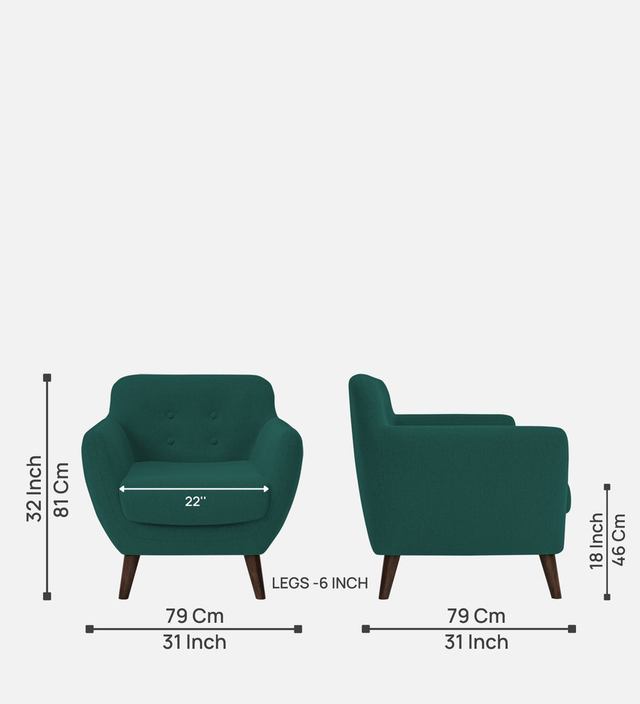 Goofy Fabric 1 Seater Sofa In Sage Green Colour - Febonic Living