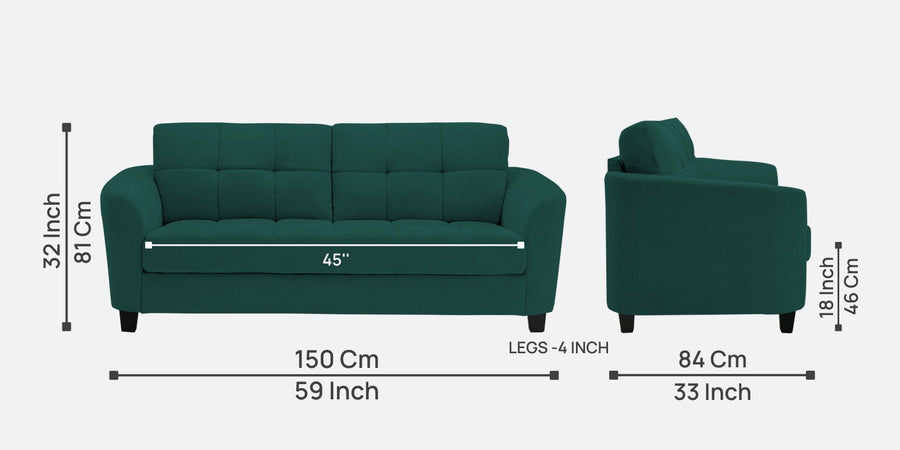 Mulan Fabric 2 Seater Sofa In Sage Green Colour - Febonic Living