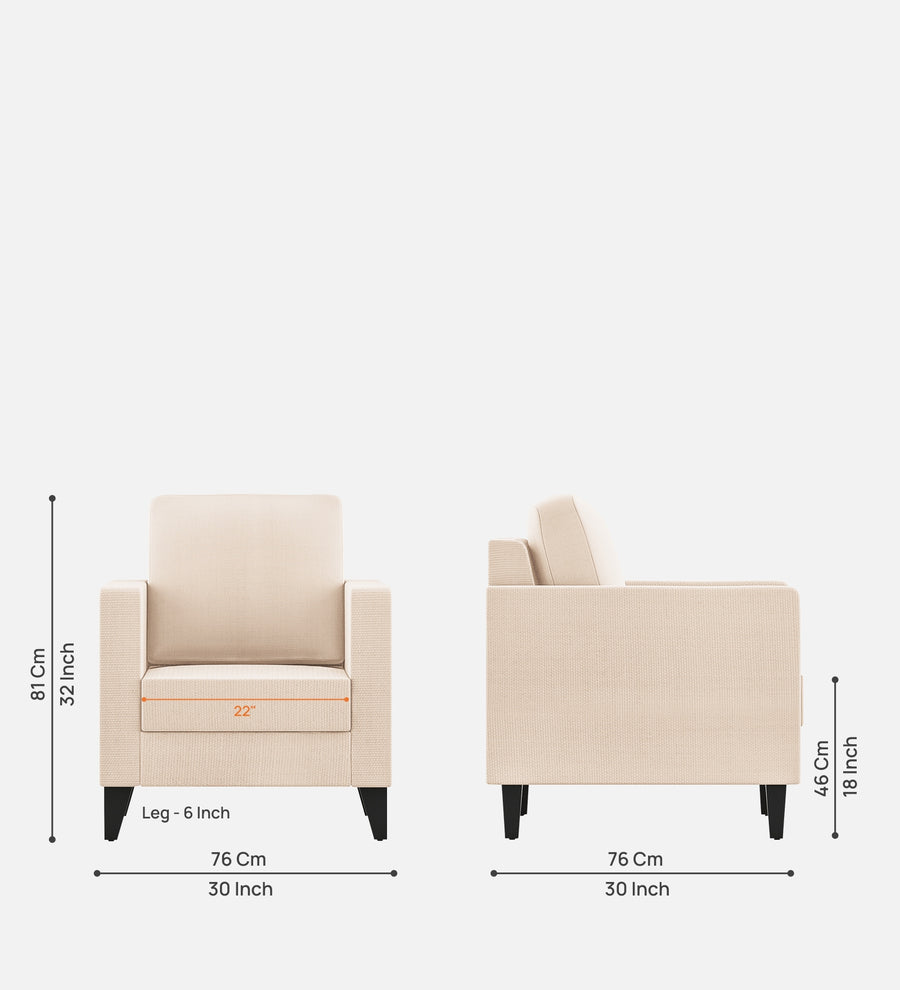 Nori Fabric 1 Seater Sofa In Woom Beige Colour - Febonic Living