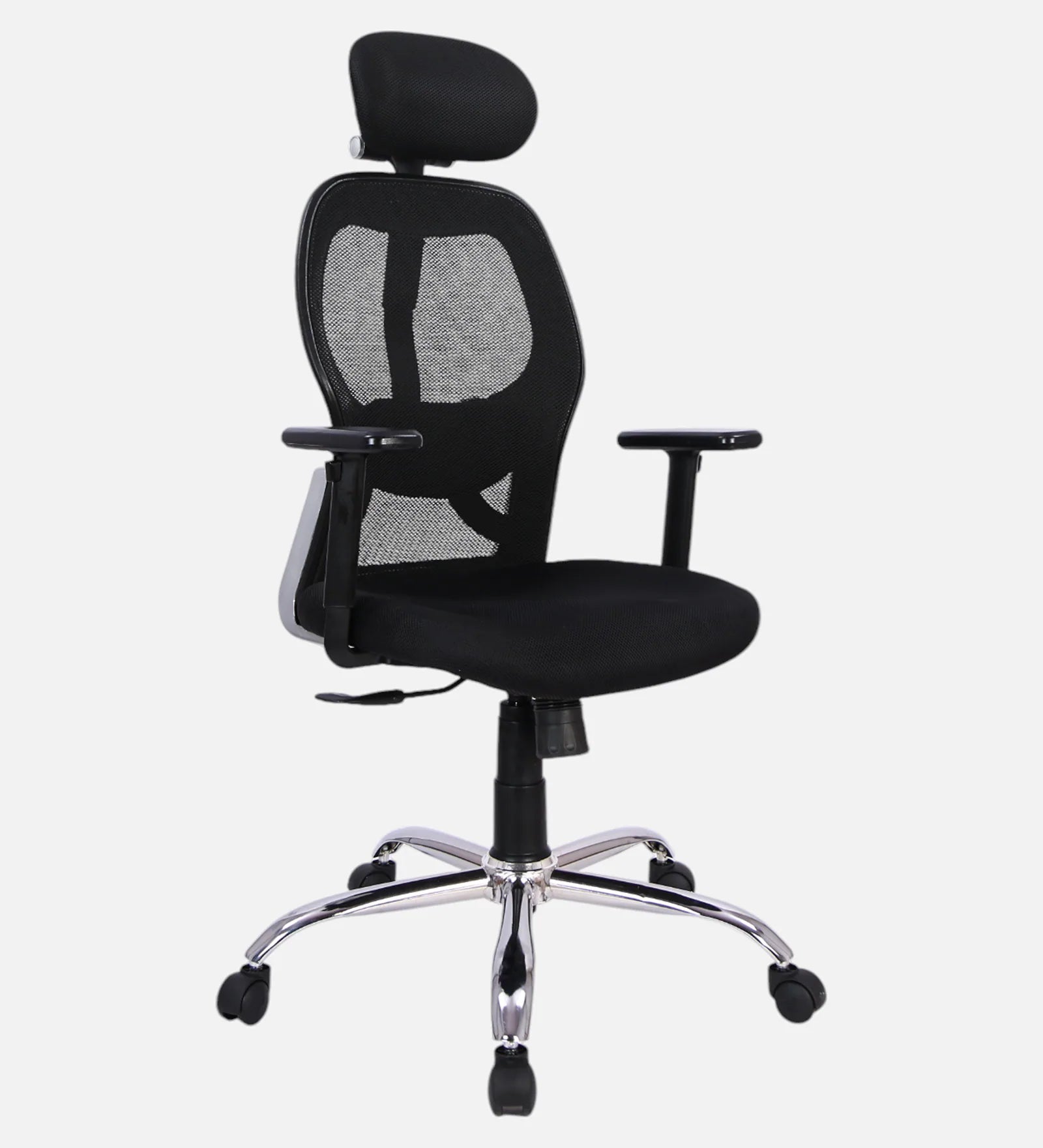 Foxy Breathable Mesh Ergonomic Chair with Adjustable Lumbar Support In Coco Black Colour - Febonic Living