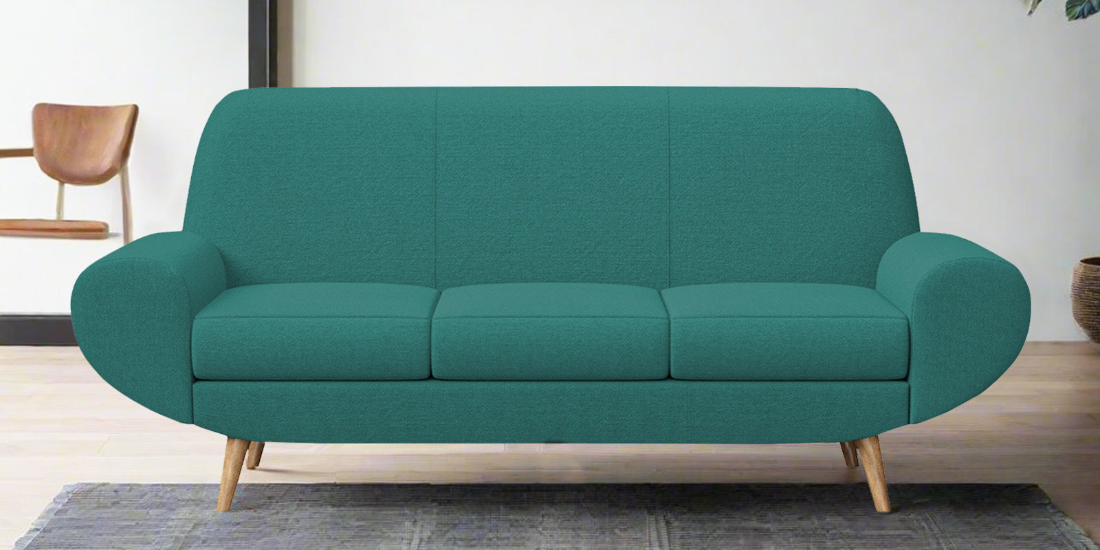 Jessy Fabric 3 Seater Sofa in Sea Green Colour