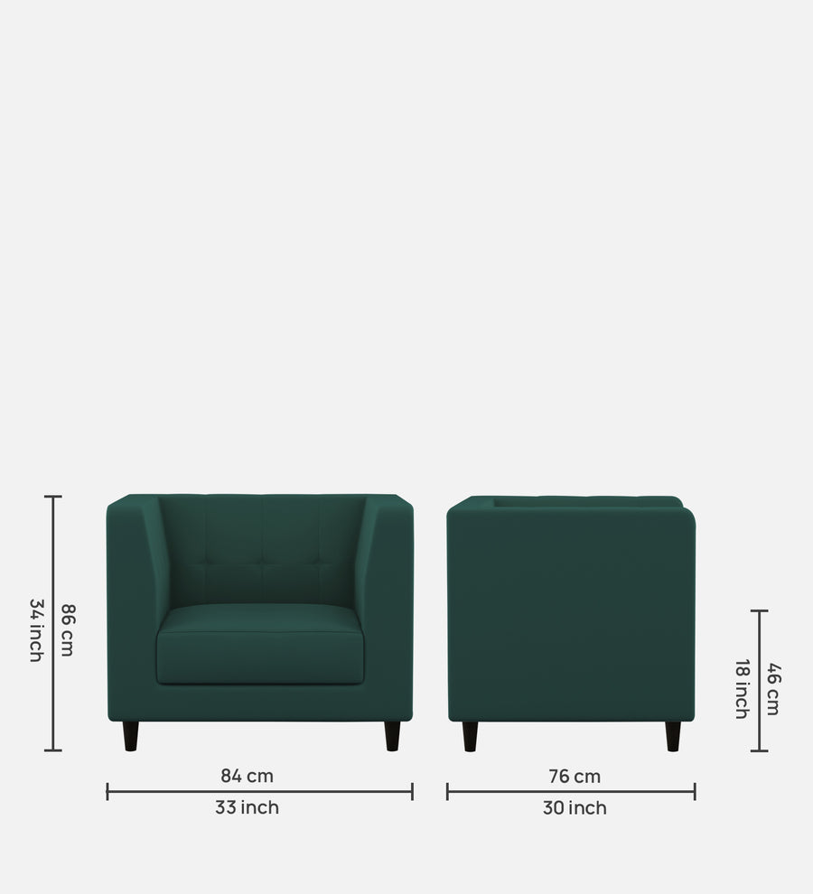 Braulia Velvet 1 Seater Sofa In Pine Green Colour - Febonic Living