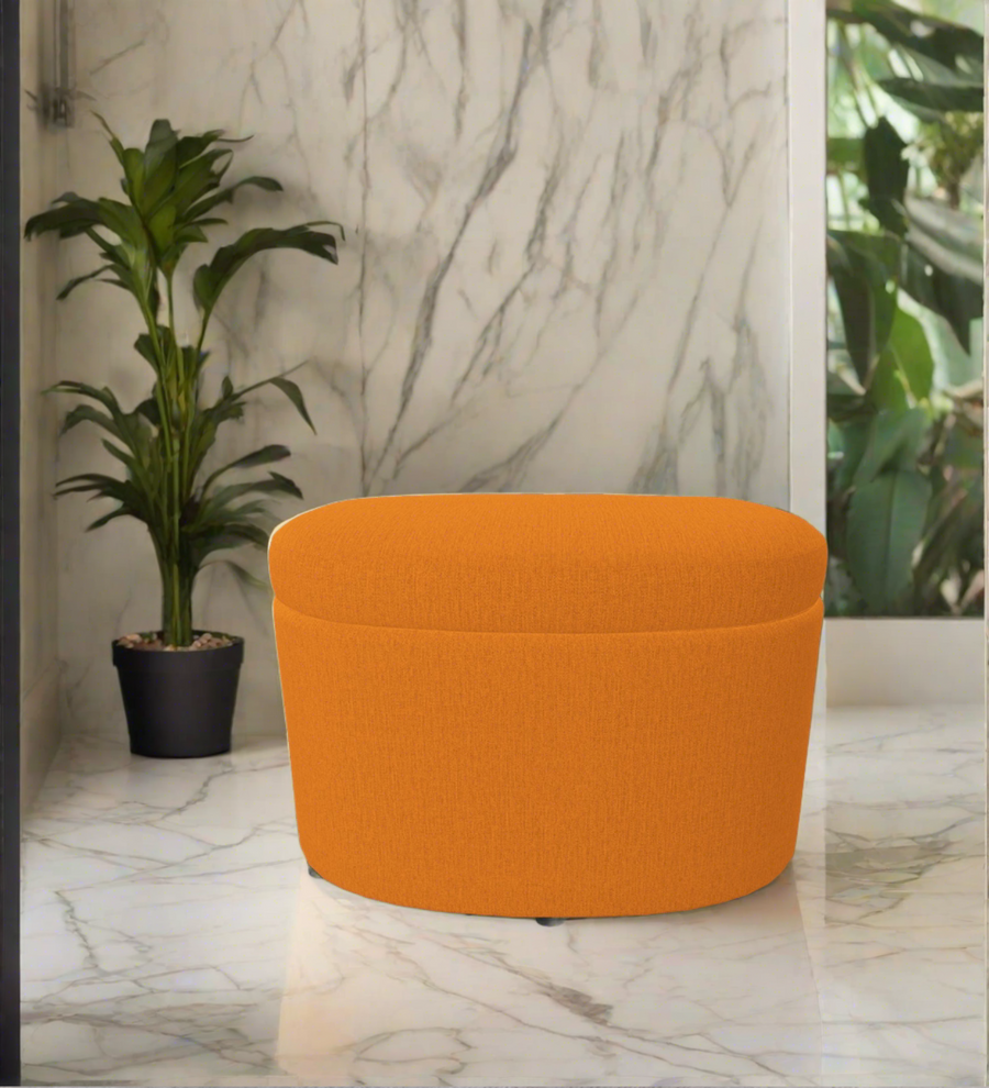 Ruggy Fabric Ottoman - Vivid Orange by Febonic Living