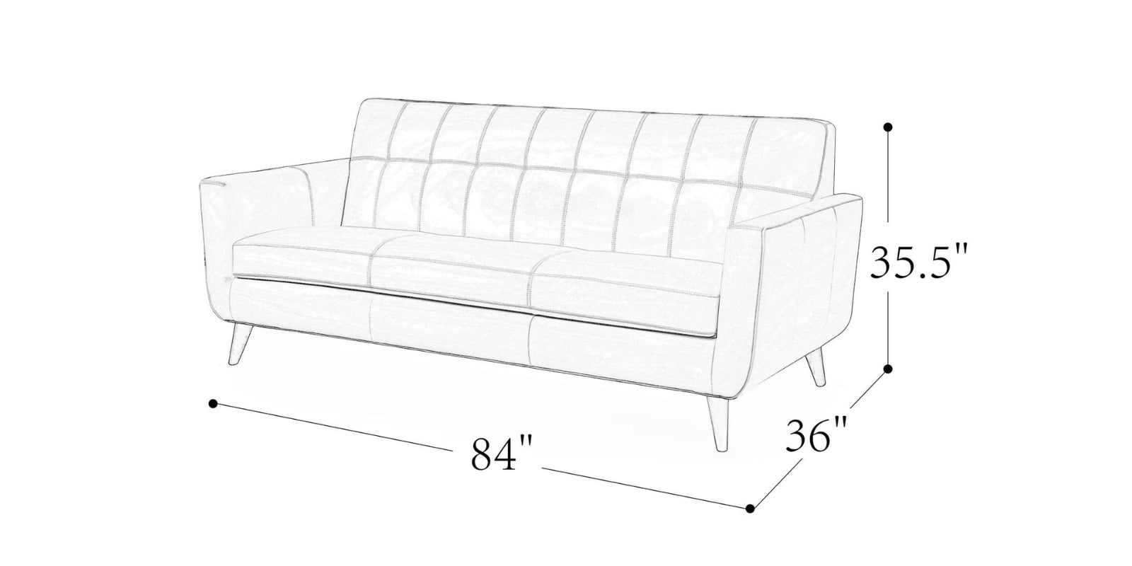 Sunny Leatherette 3 Seater Sofa in White Finish