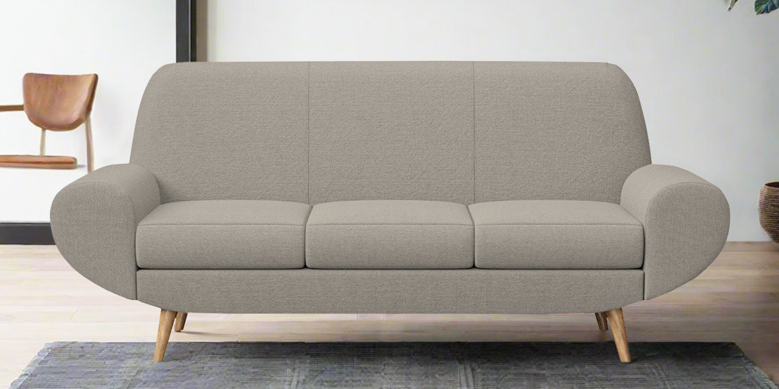 Jessy Fabric 3 Seater Sofa in Ash Grey Colour