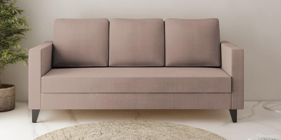 Nori Fabric 3 Seater Sofa In Kadhi Beige Colour - Febonic Living
