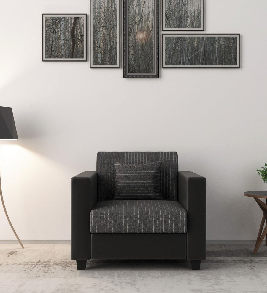 Baley  1 Seater Fabric Sofa - Lama Black by Febonic Living
