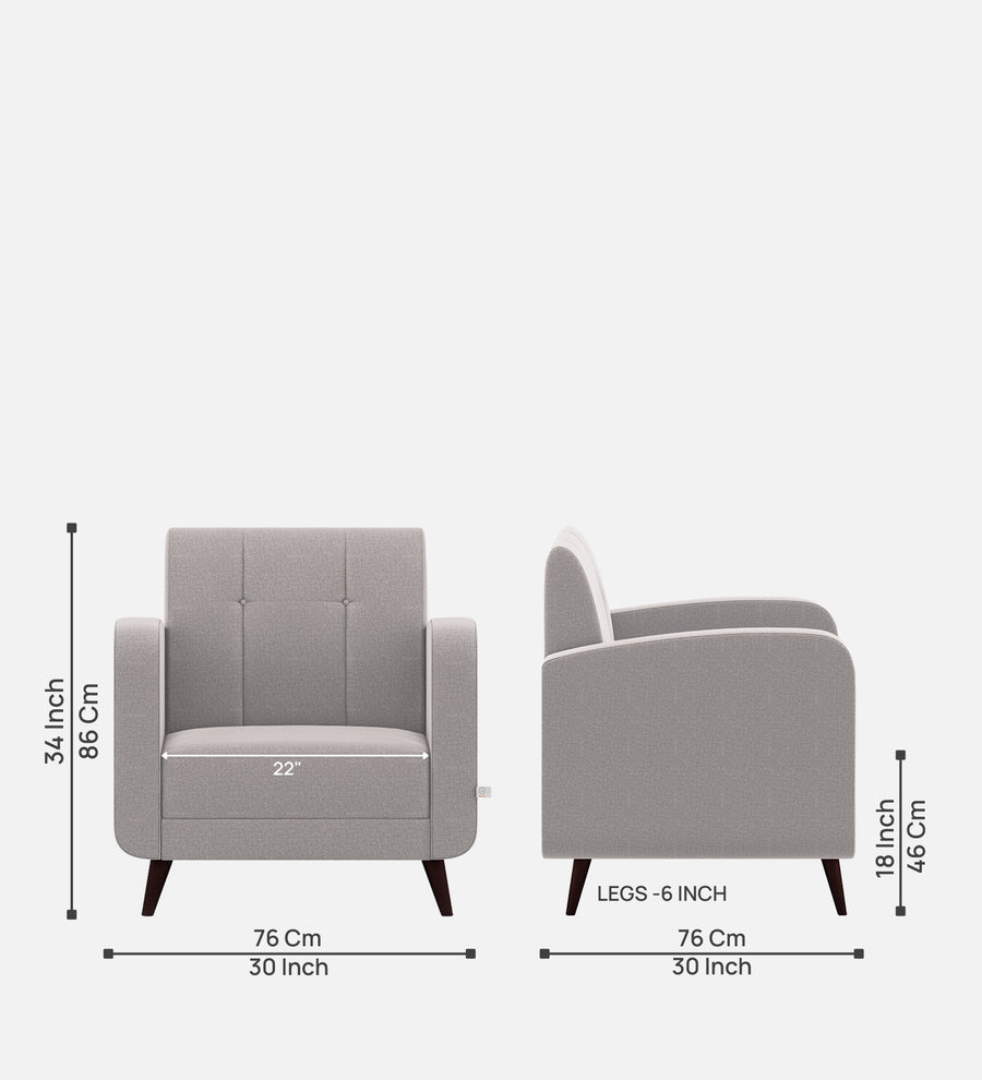 Wiki Velvet 1 Seater Sofa In Pearl Grey Colour - Febonic Living