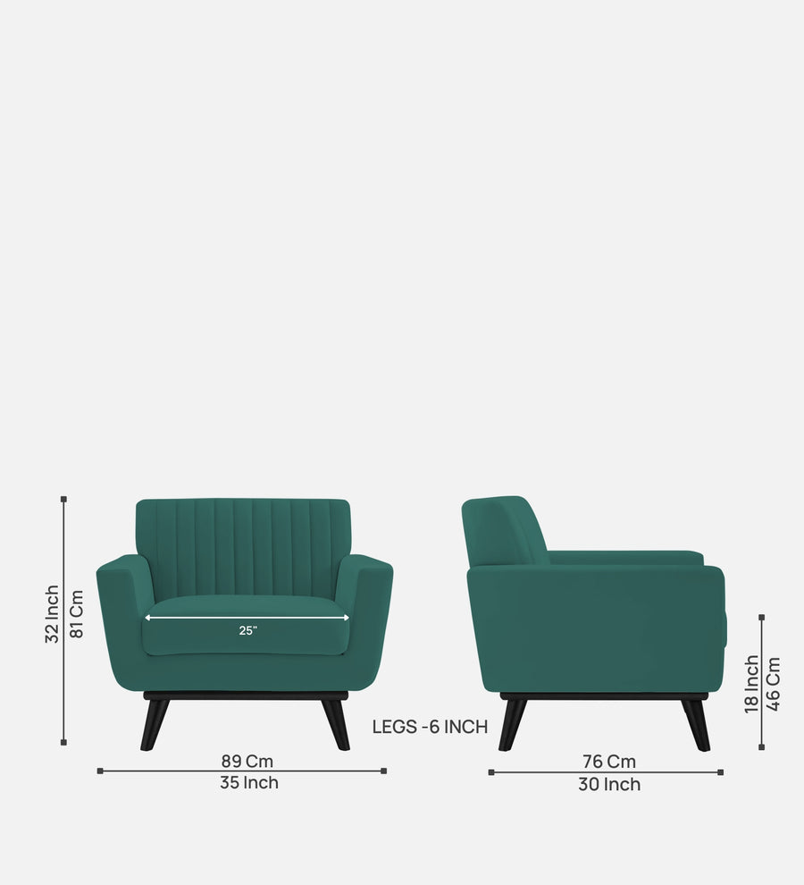 Tucker Velvet 1 Seater Sofa In Pine Green Colour - Febonic Living