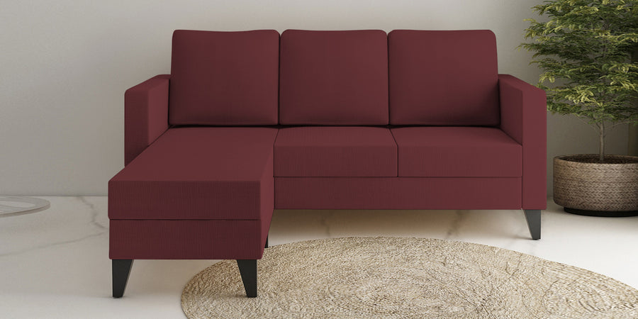 Nori Fabric Rhs Sectional Sofa 2 Lounger In Blaze Red Colour - Febonic Living