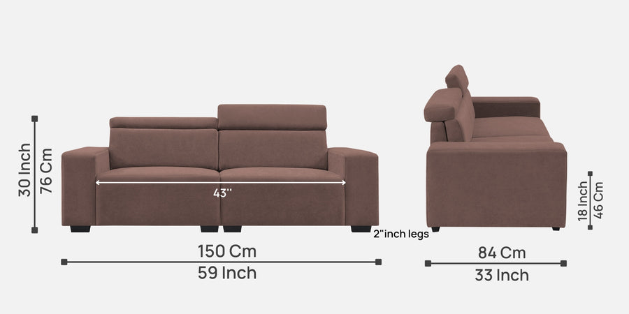 Hiro Fabric 2 Seater Sofa In Berry Wine Colour - Febonic Living