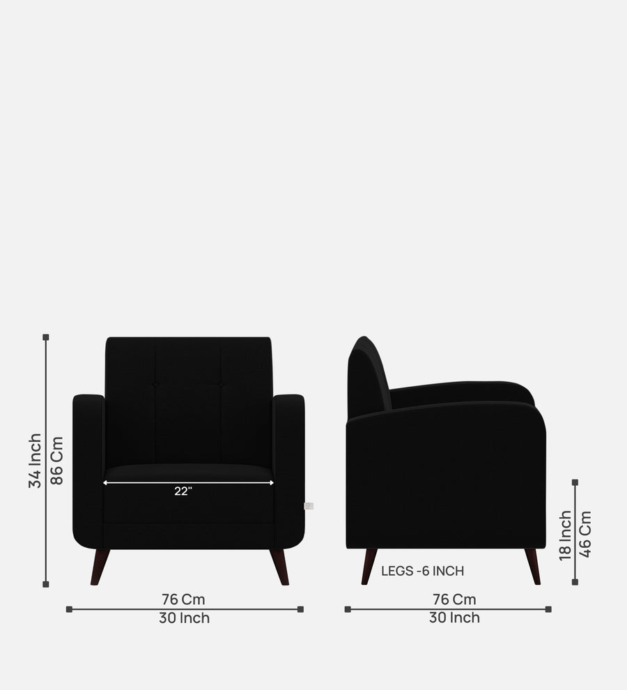 Wiki Velvet 1 Seater Sofa In Adam Black Colour - Febonic Living
