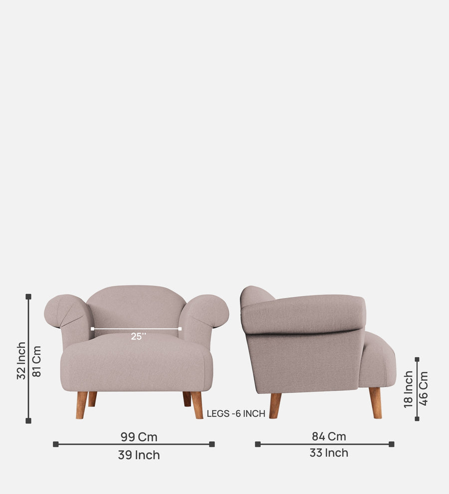 Barber Fabric 1 Seater Sofa In Almond Beige Colour - Febonic Living
