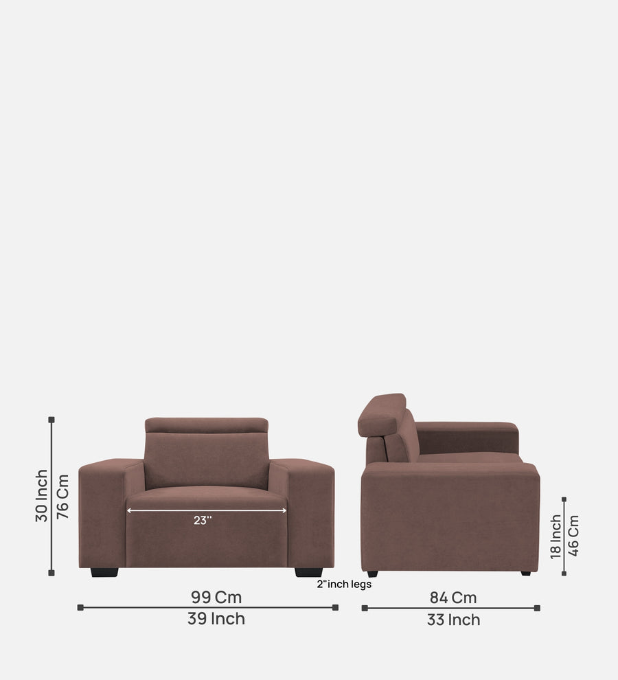 Hiro Fabric 1 Seater Sofa In Berry Wine Colour - Febonic Living