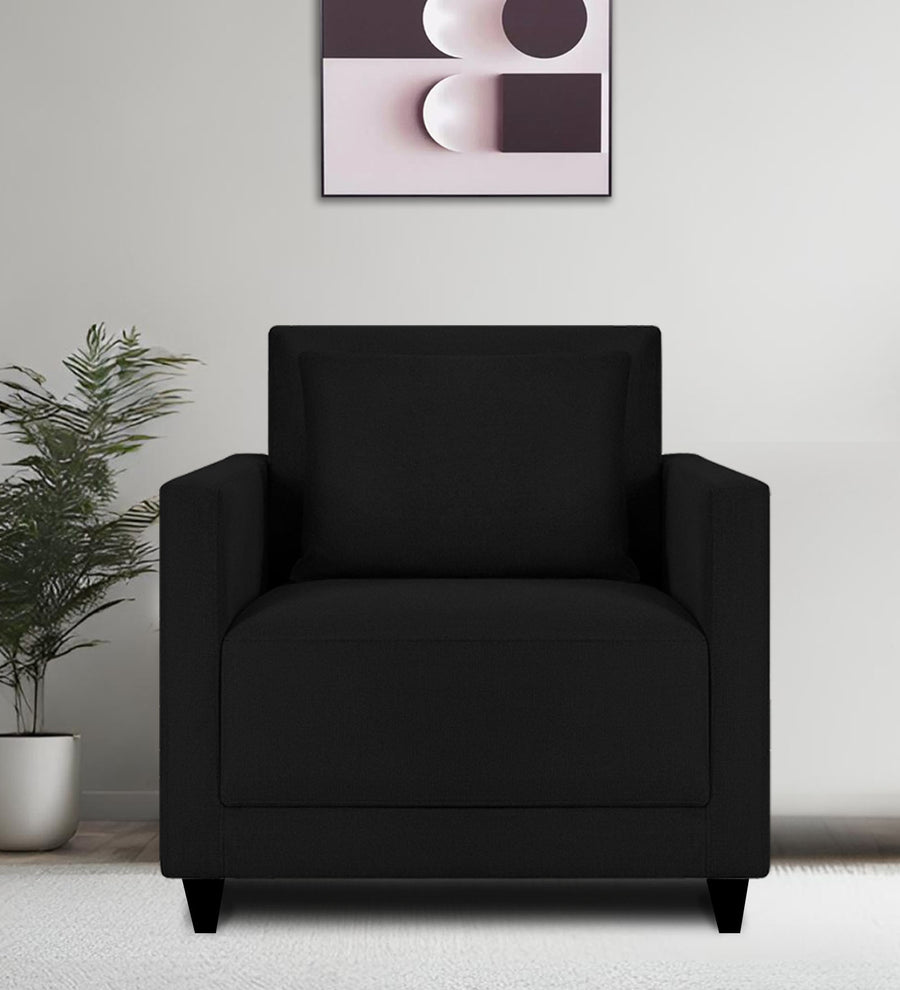 Kera  1 Seater Fabric Sofa - Zed Black by Febonic Living