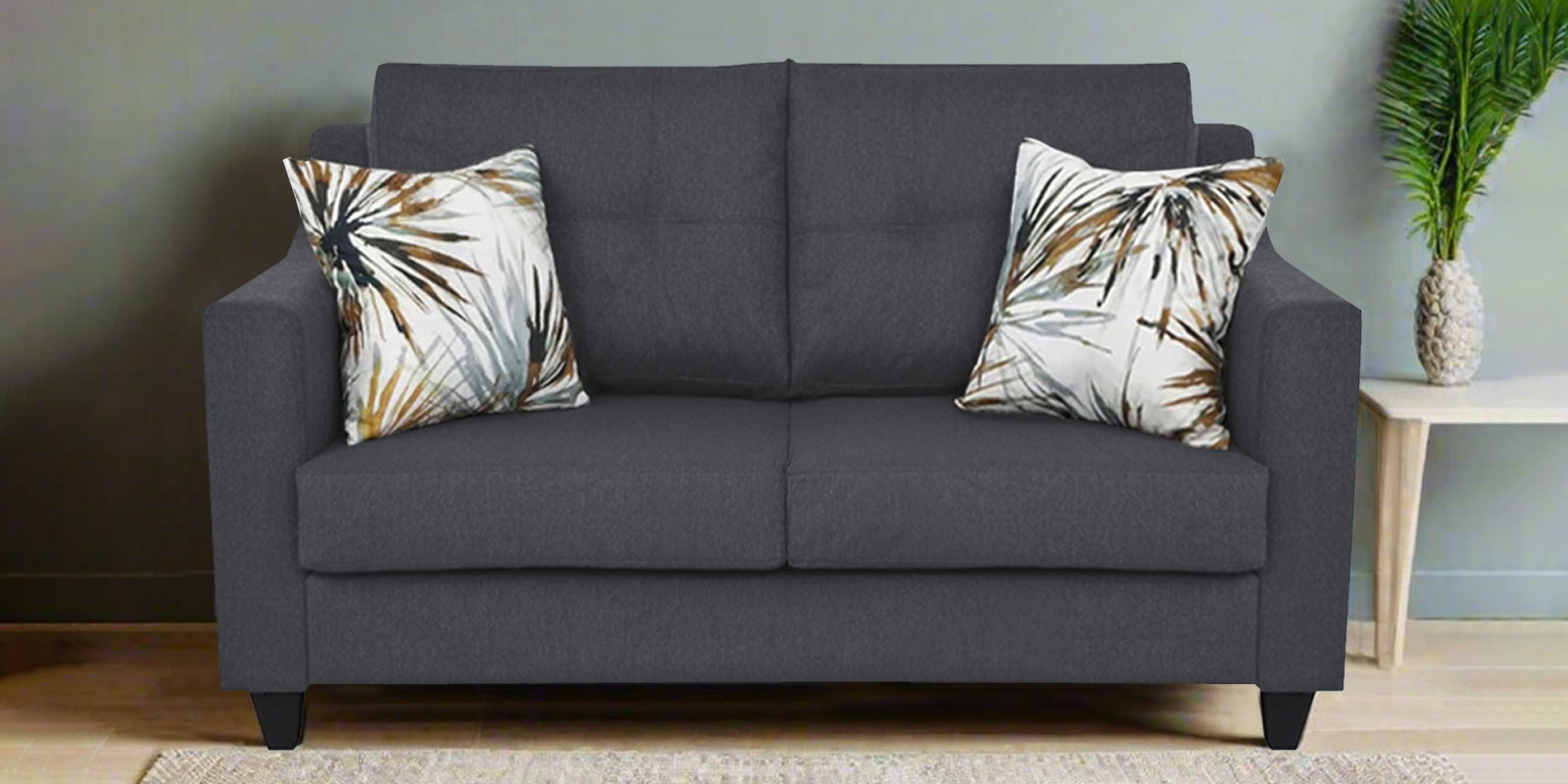 Welly Fabric 2 Seater Sofa In Maba Grey Colour