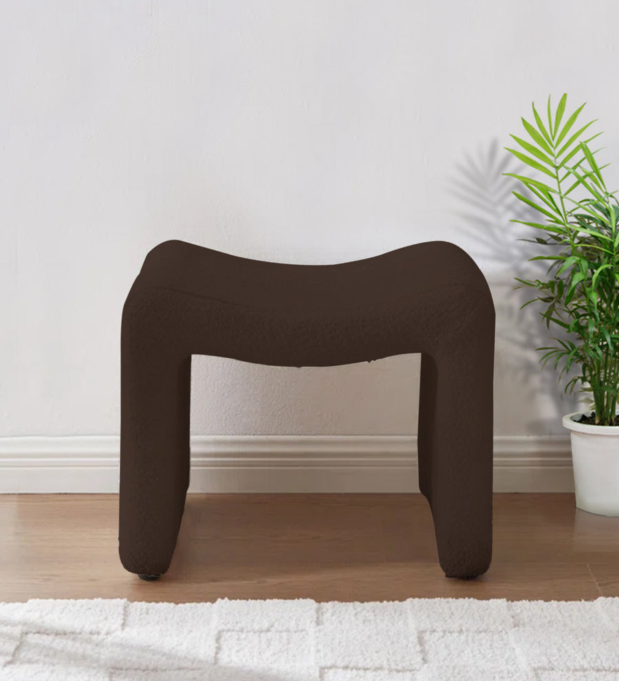 Olive Boucle Foot Stool - Bringo Brown by Febonic Living