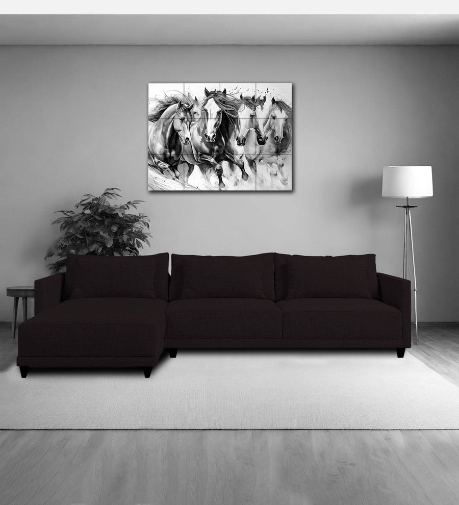 Kera  RHS  (3+Lounger) Fabric Sectional Sofa - Cara Brown by Febonic Living