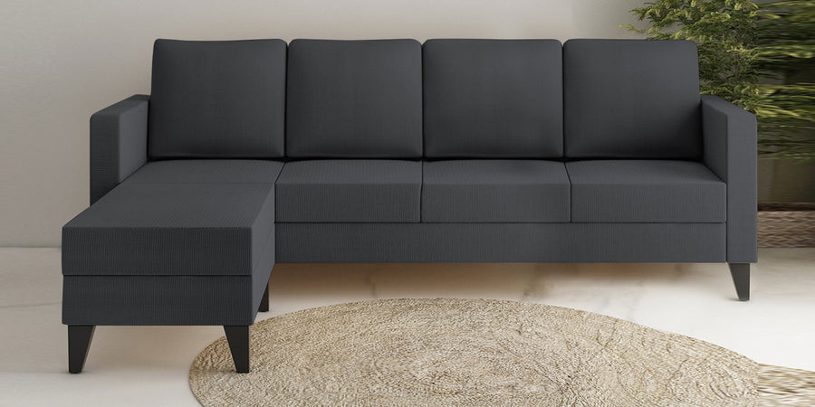Nori Fabric Rhs Sectional Sofa 3 Lounger In Maba Grey Colour - Febonic Living