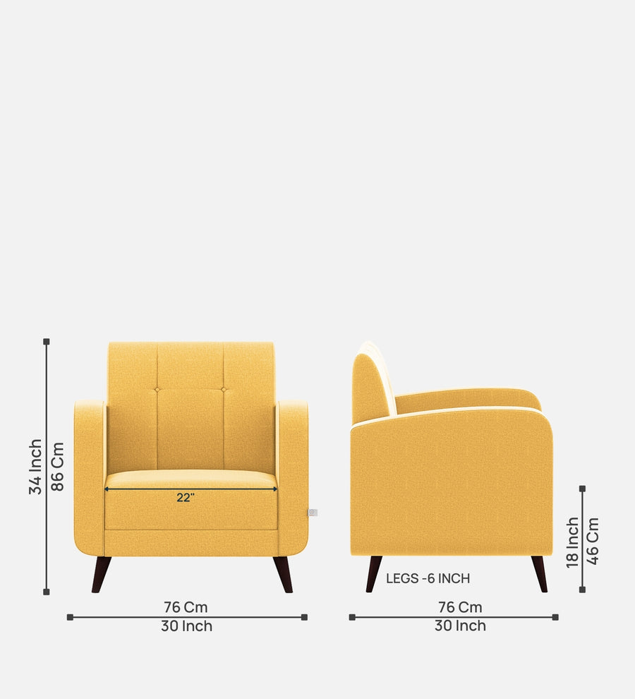 Wiki Velvet 1 Seater Sofa In Turmeric Yellow Colour - Febonic Living