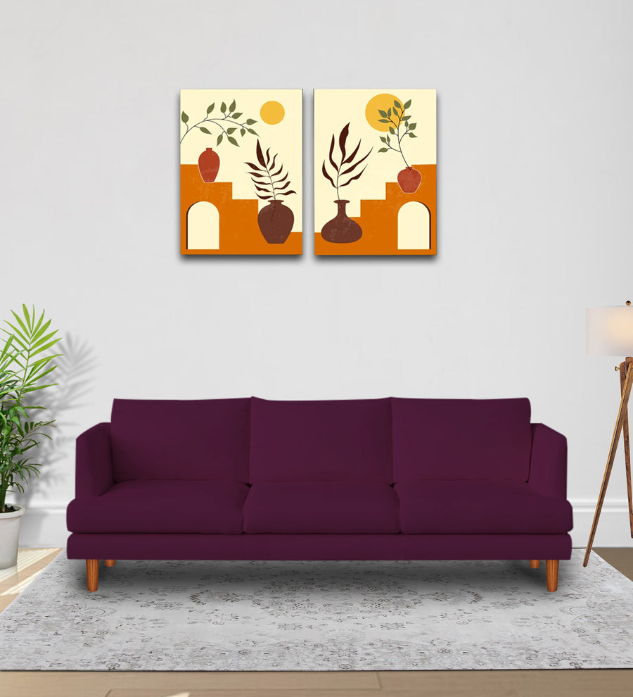 Sokun 3 Seater Fabric Sofa - Greek Purple by Febonic Living