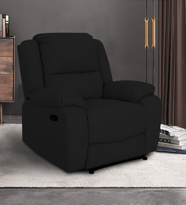 Adley  1 Seater Motorized Fabric Recliner - Heather Black