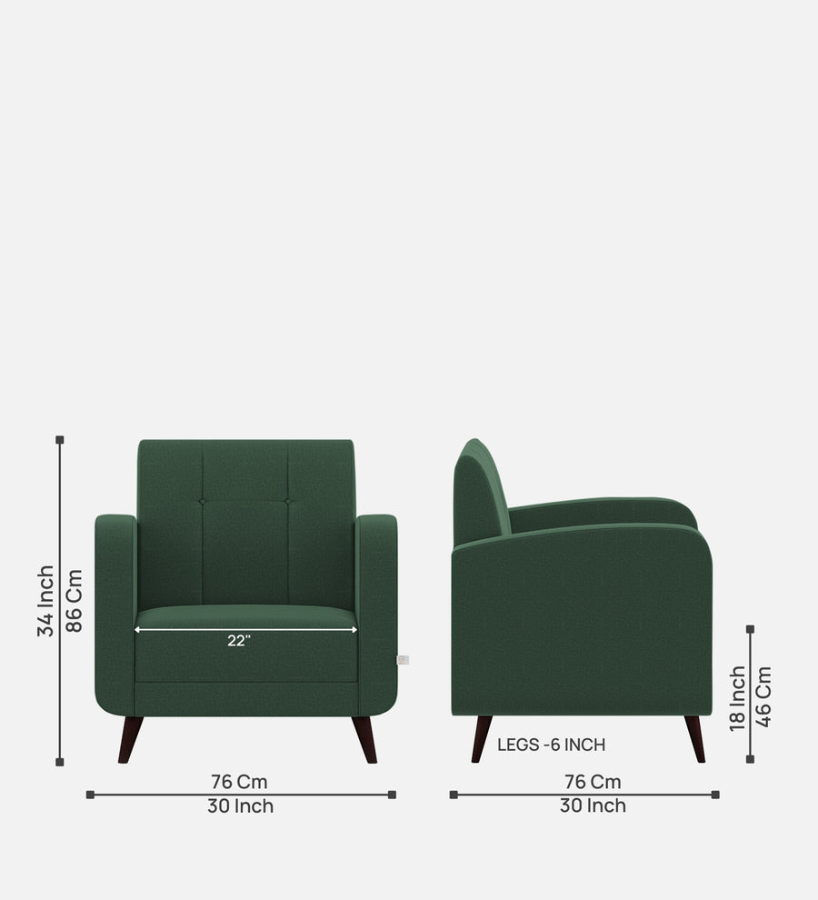 Wiki Velvet 1 Seater Sofa In Amazon Green Colour - Febonic Living