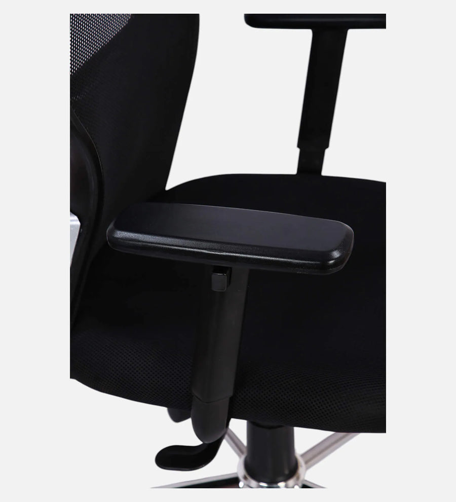 Foxy Breathable Mesh Ergonomic Chair With Adjustable Lumbar Support In Coco Black Colour - Febonic Living
