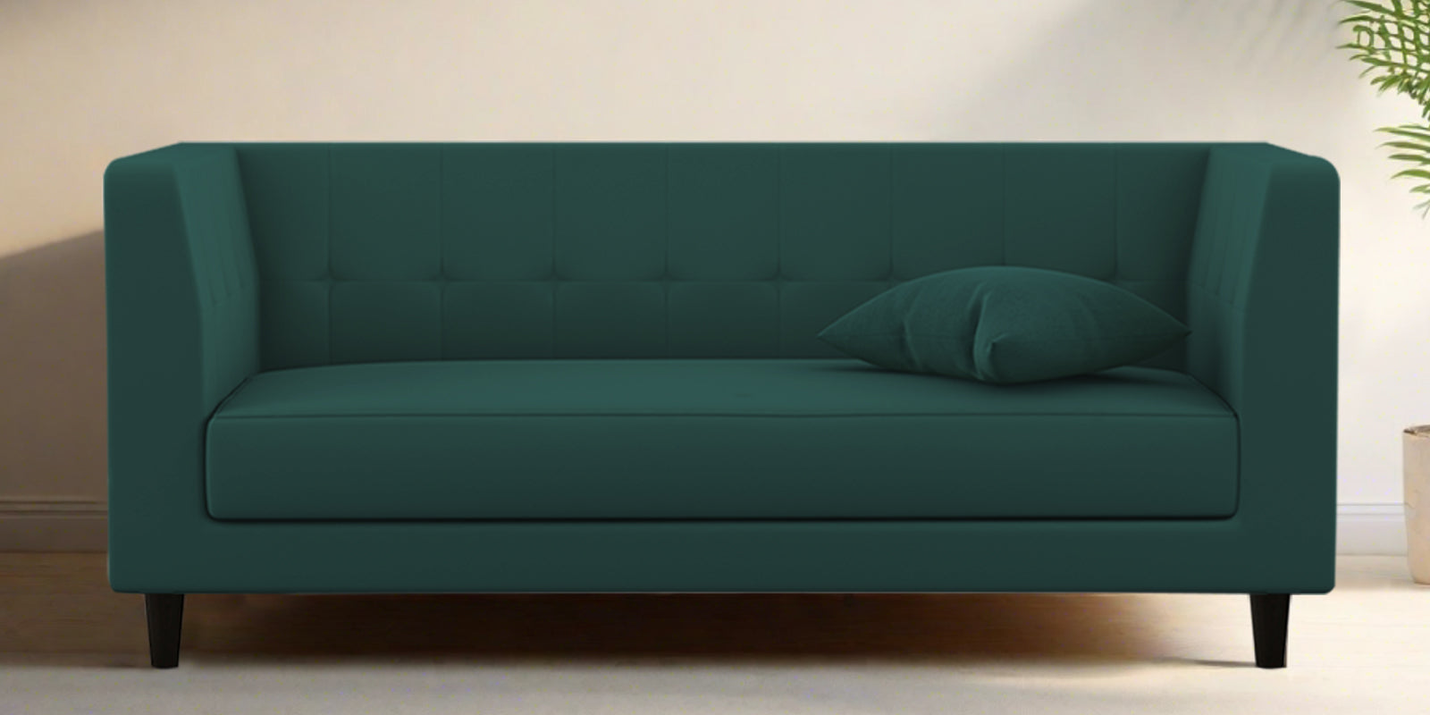 Braulia Velvet 3 Seater Sofa In Pine Green Colour