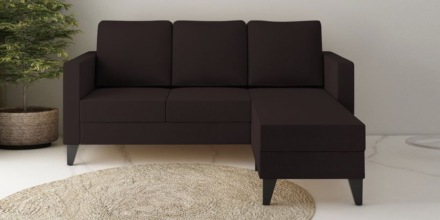 Nori Fabric Lhs Sectional Sofa 2 Lounger In Dark Brown Colour - Febonic Living
