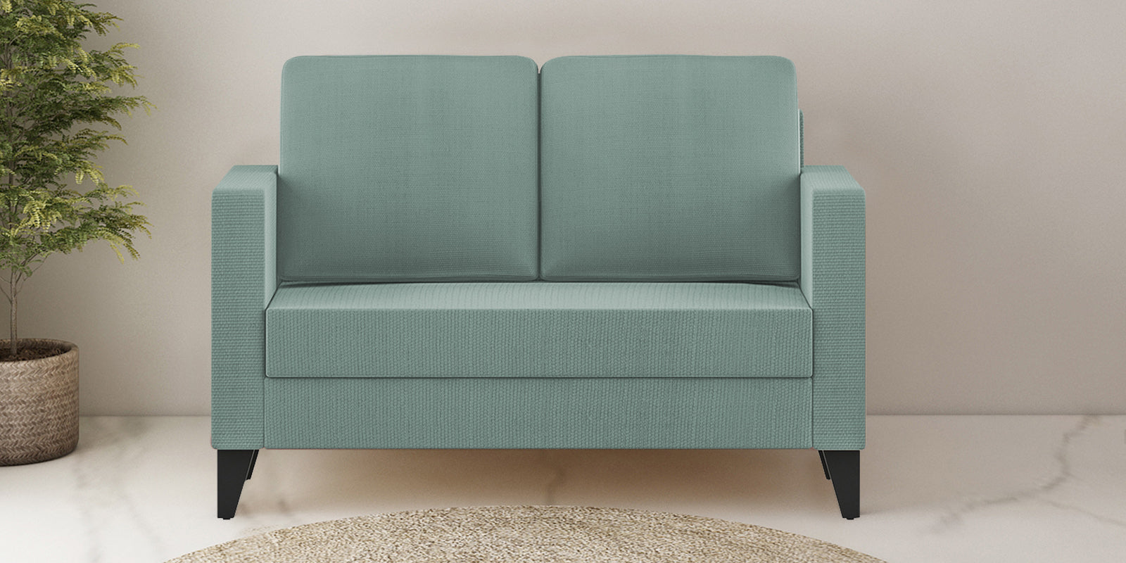 Nori Fabric 2 Seater Sofa In Suka Blue Colour