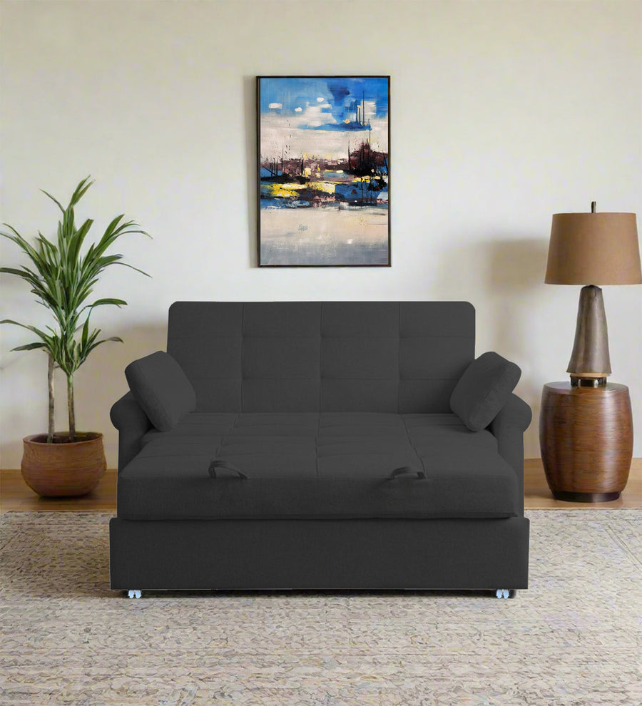 Fornia  2 Seater Pull Out  Cum Bed Fabric Sofa - Charcoal Grey by Febonic Living