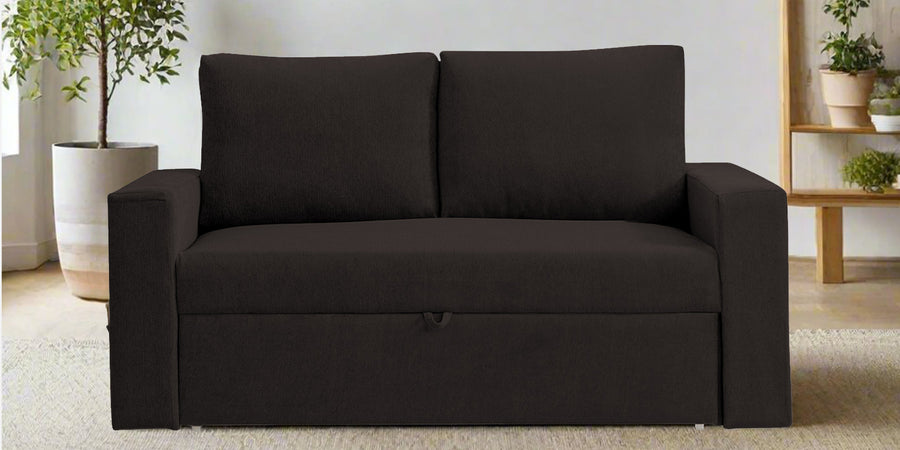 Kara Fabric 2 Seater Pull Out Sofa Cum Bed In Cara Brown Colour - Febonic Living