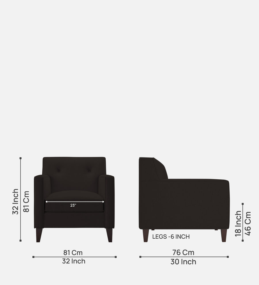 Miller Fabric 1 Seater Sofa In Cara Brown Colour - Febonic Living