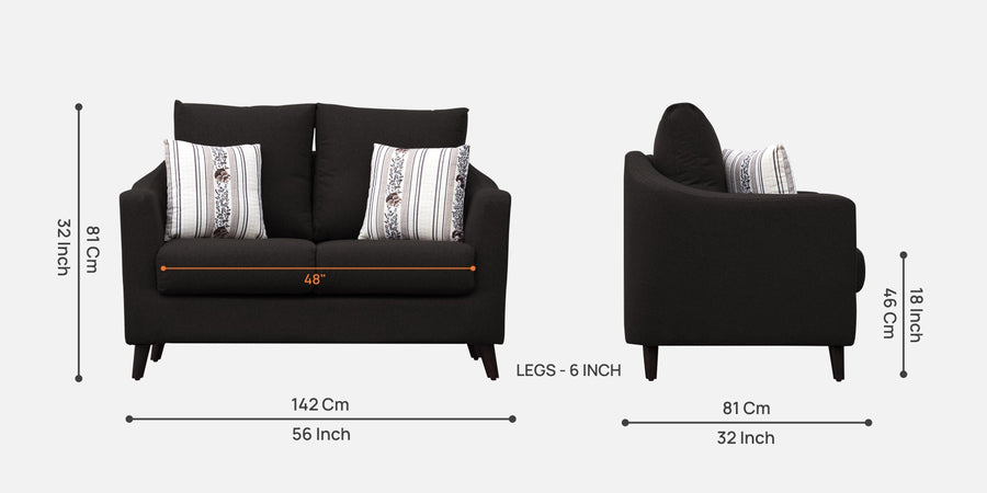 Kevin Fabric 2 Seater Sofa In Cara Brown Colour - Febonic Living