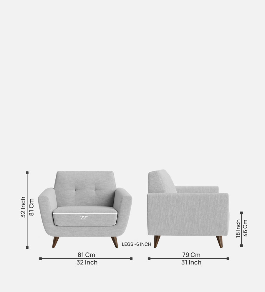 Jasmin Fabric 1 Seater Sofa In Lit Grey Colour - Febonic Living